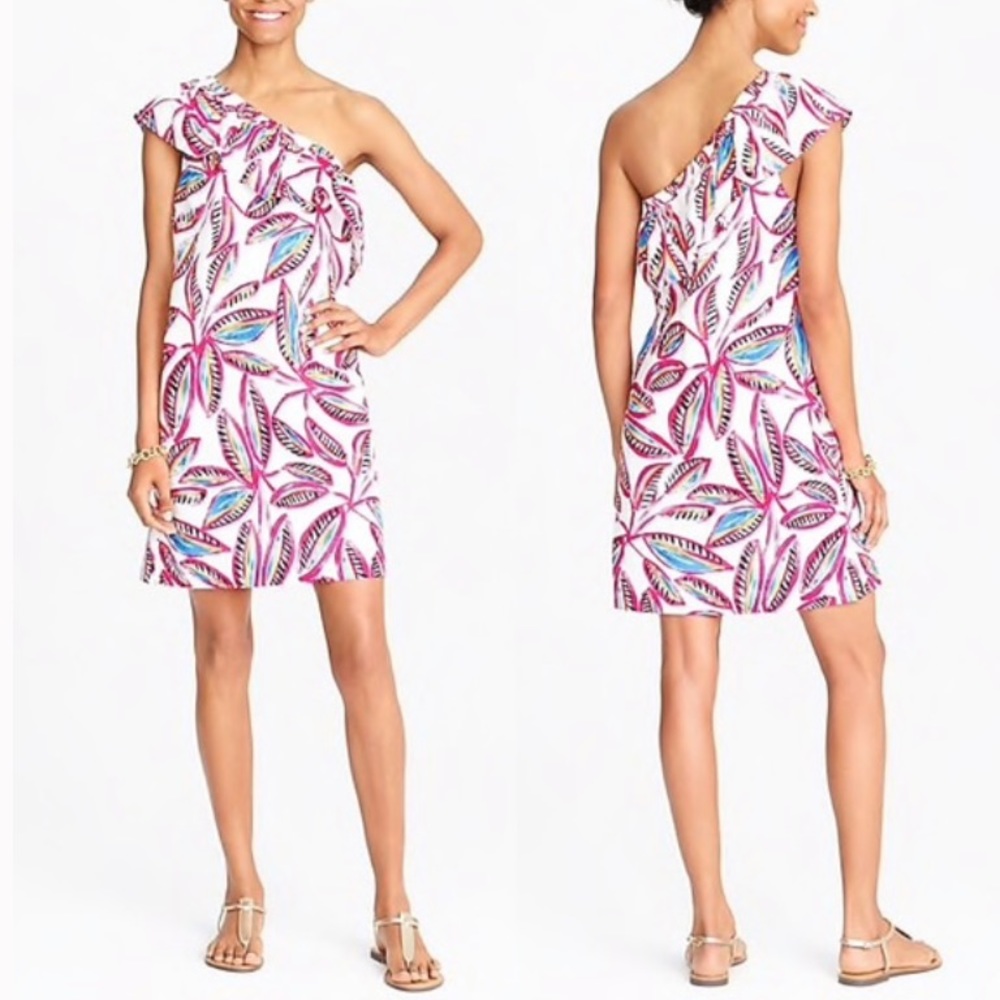 J Crew floral one shoulder summer dress